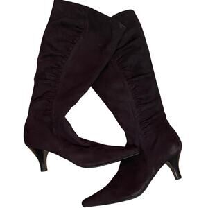 Impo Stetch Black Fabric Suede Kitten Heel Elegant Boots. 8